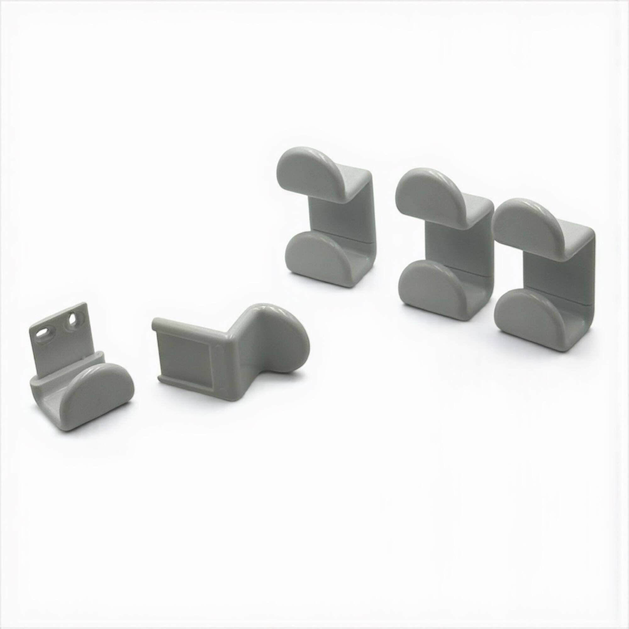 Set of Four White Vintage Gedy Hooks Italy 1970s