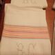 Lot 6 towels toilet honeycomb white 1900.1930 embroidered