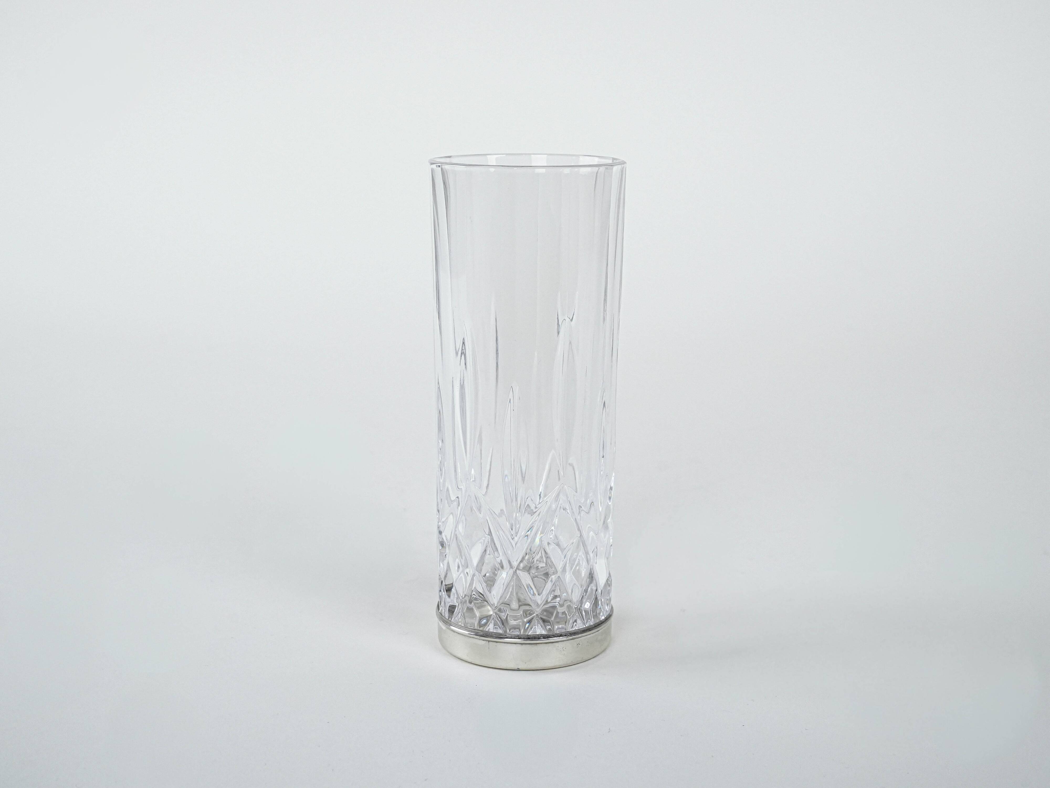 Set of crystal glasses, Italian design, 1960s, production: Italy