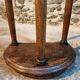 Pair of antique solid wood half-moon side tables, 19th century