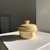 Glazed light yellow ceramic terrine