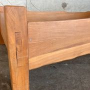 Solid oak children's bed, France, vintage 1960s