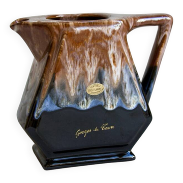 Carafe, pichet en céramique flammée