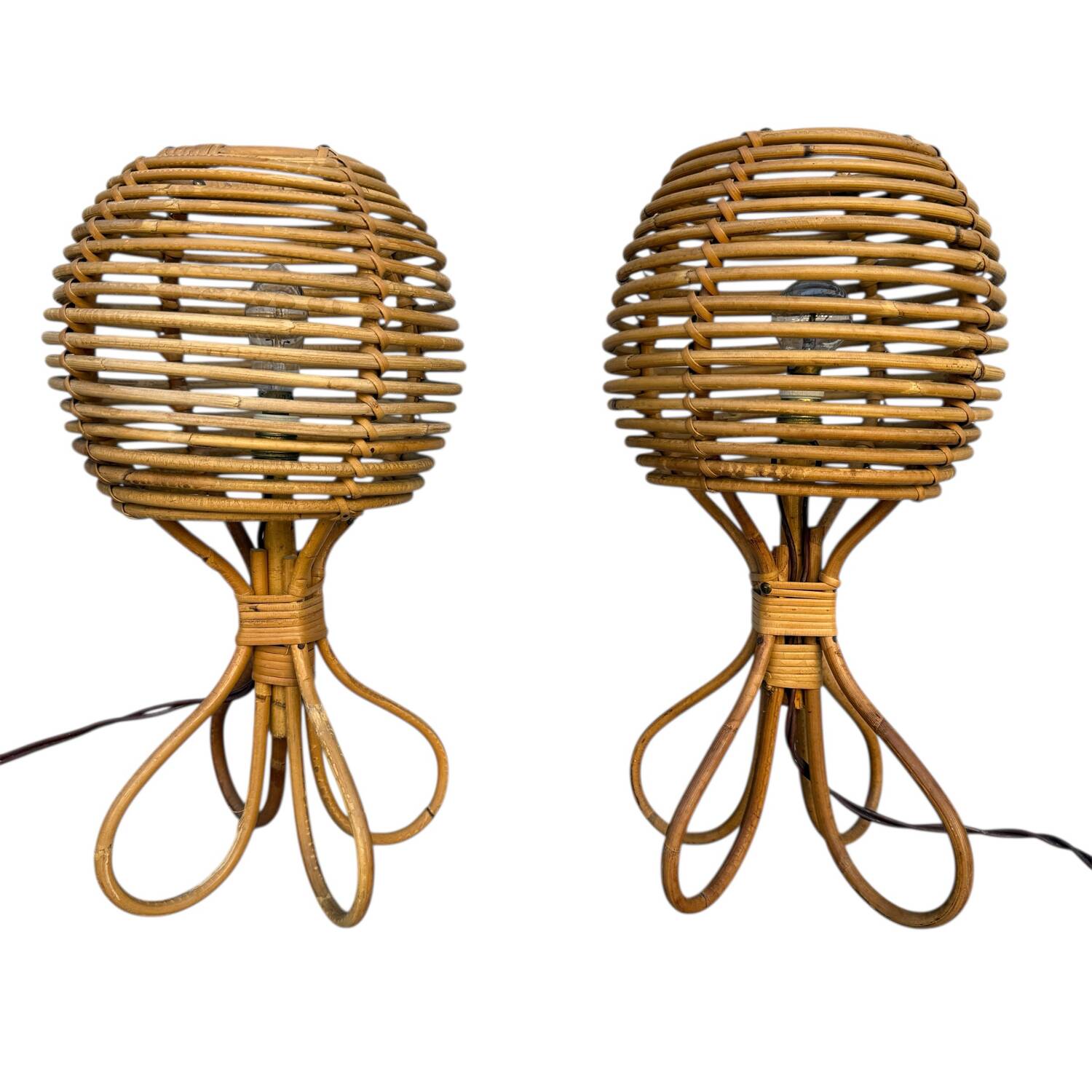 Pair of lamps in Roitn style Louis Sognot 60s