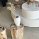 Oblong white vase H:20cm