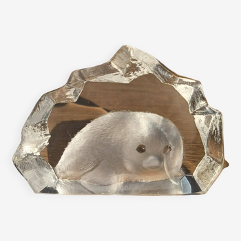 Figurine de Phoque en cristal de Mats Jonasson.