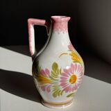 Mini vase with stylised flowers in green and yellow roses, H15.5.