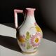 Mini vase with stylised flowers in green and yellow roses, H15.5.