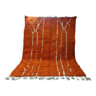 Tapis Béni Ourain Authentique 300x200 cm - 100% Laine, Fait Main, Orange