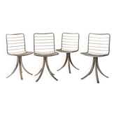 Set of 4 vintage swivel chairs in chrome metal – 1970s Ensem