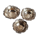 3 silver metal cups
