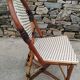 Pair of Vintage Wooden and Woven Plastic Bistro Chairs