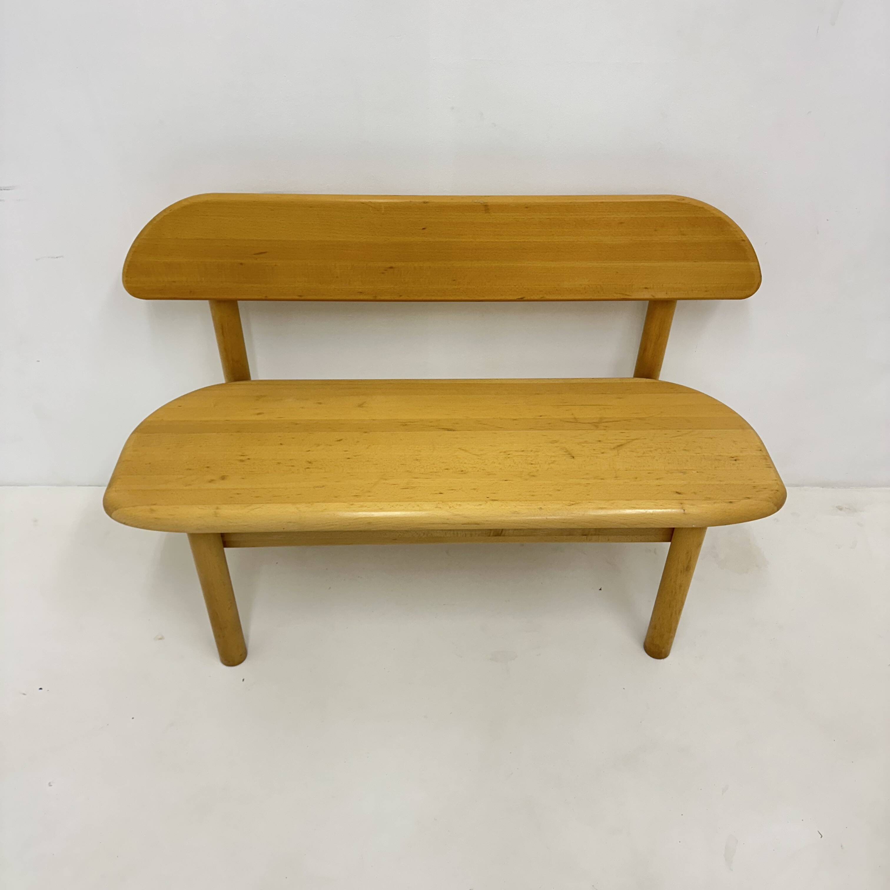 Vintage Danish Ansager mobler solid wooden bench , 1970s
