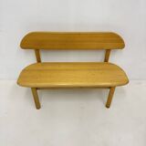 Vintage Danish Ansager mobler solid wooden bench , 1970s