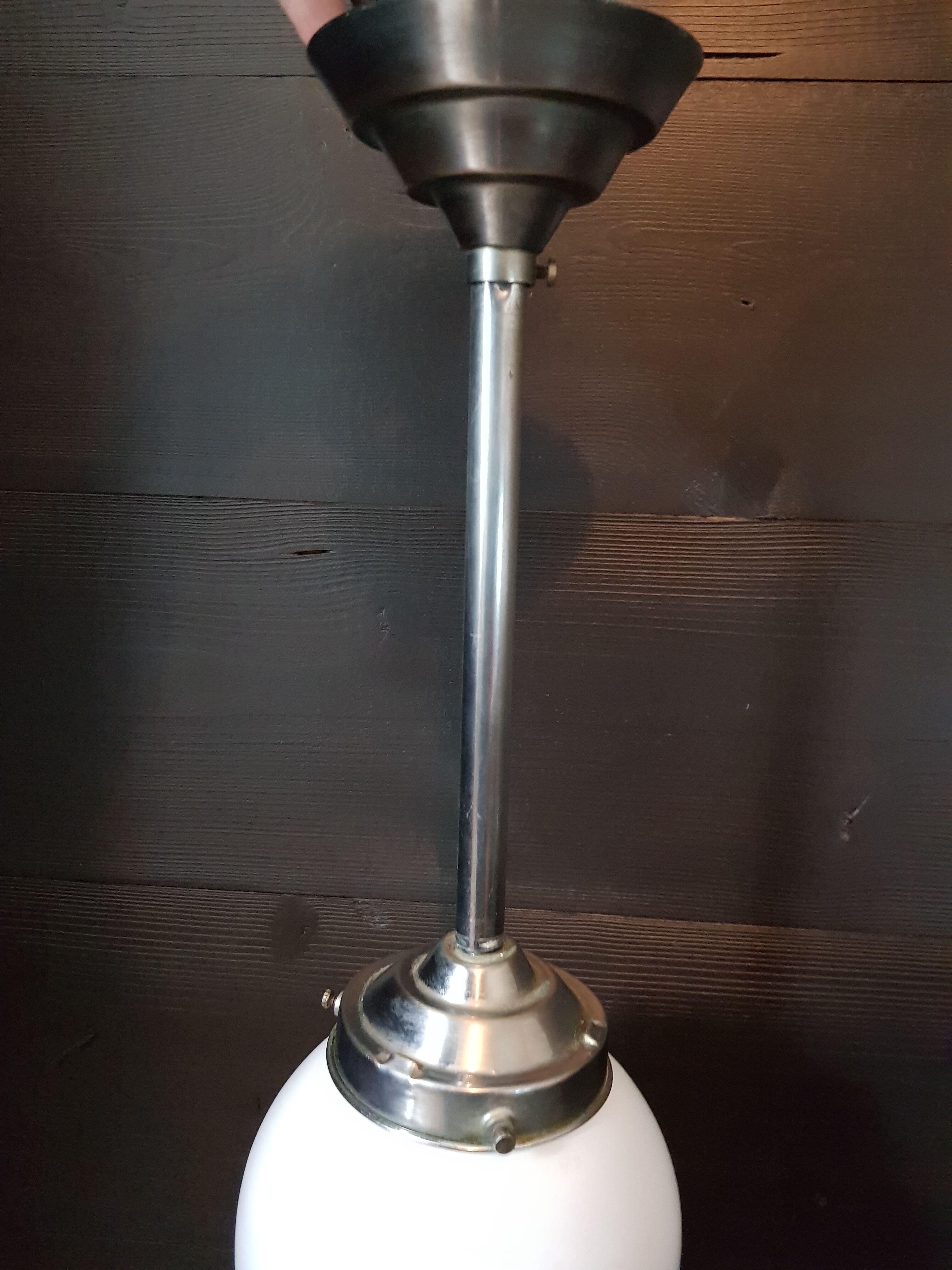 Art deco opaline hanging lamp