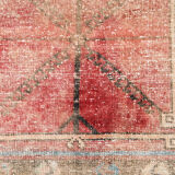 Brown red turkish runner rug, 90x336 cm