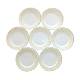 7 dessert plates 50s zebra yellow décor