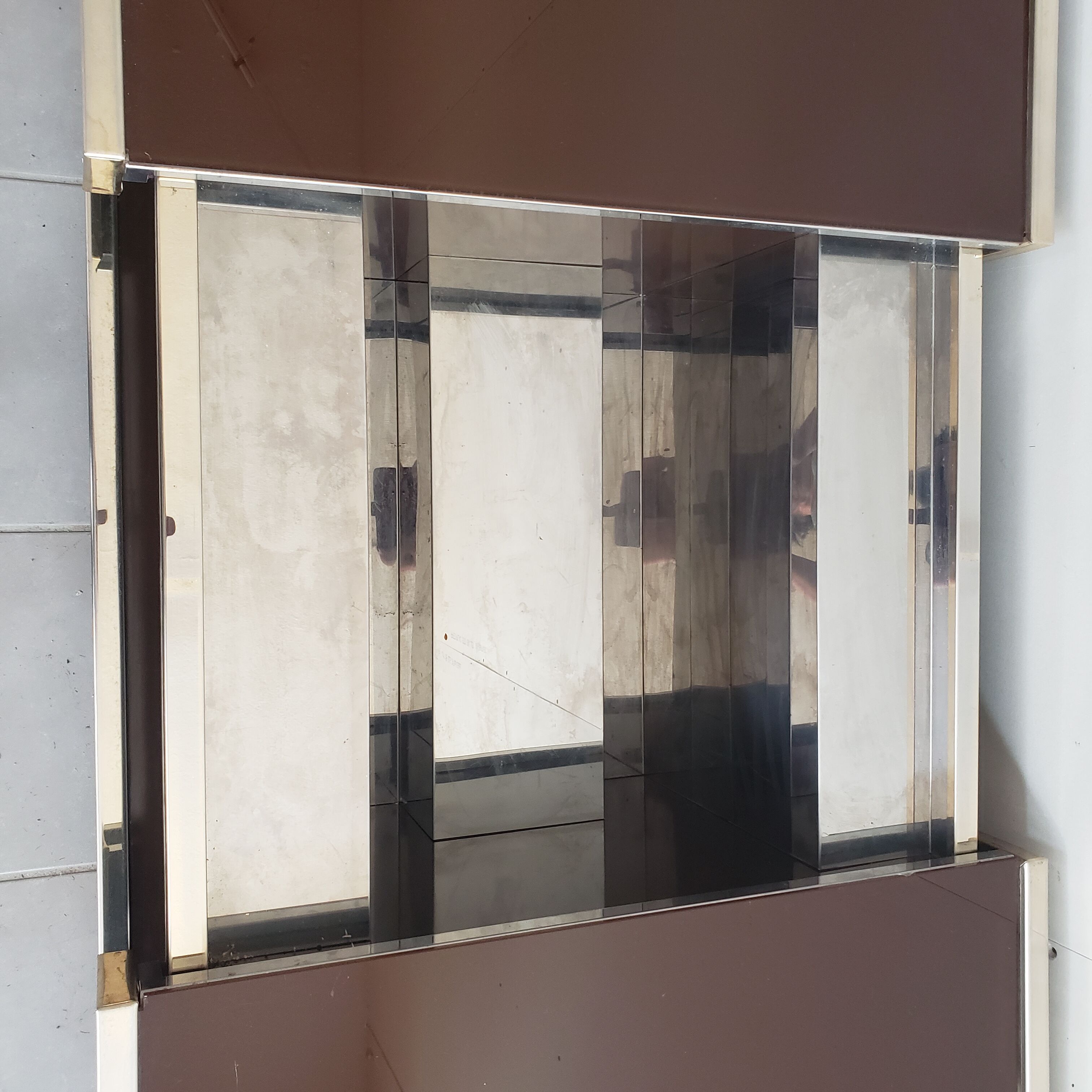 Coffee table vintage bar year 70 double tray for Roche Bobois