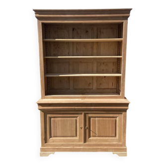 Vaisselier/ bibliothèque en bois brut