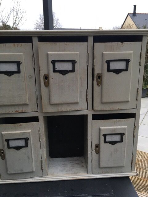 Row of old mailboxes