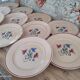 Set of 12 flat plates 30s earthenware K&G Lunéville model Denise