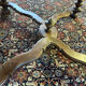 Solid oak dining table and 6 matching chairs.