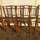 Lot de 4 chaises bois cannées