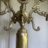 Freestanding brass coat rack