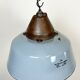 Industrial Grey Enamel and Cast Iron Pendant Light, 1960s