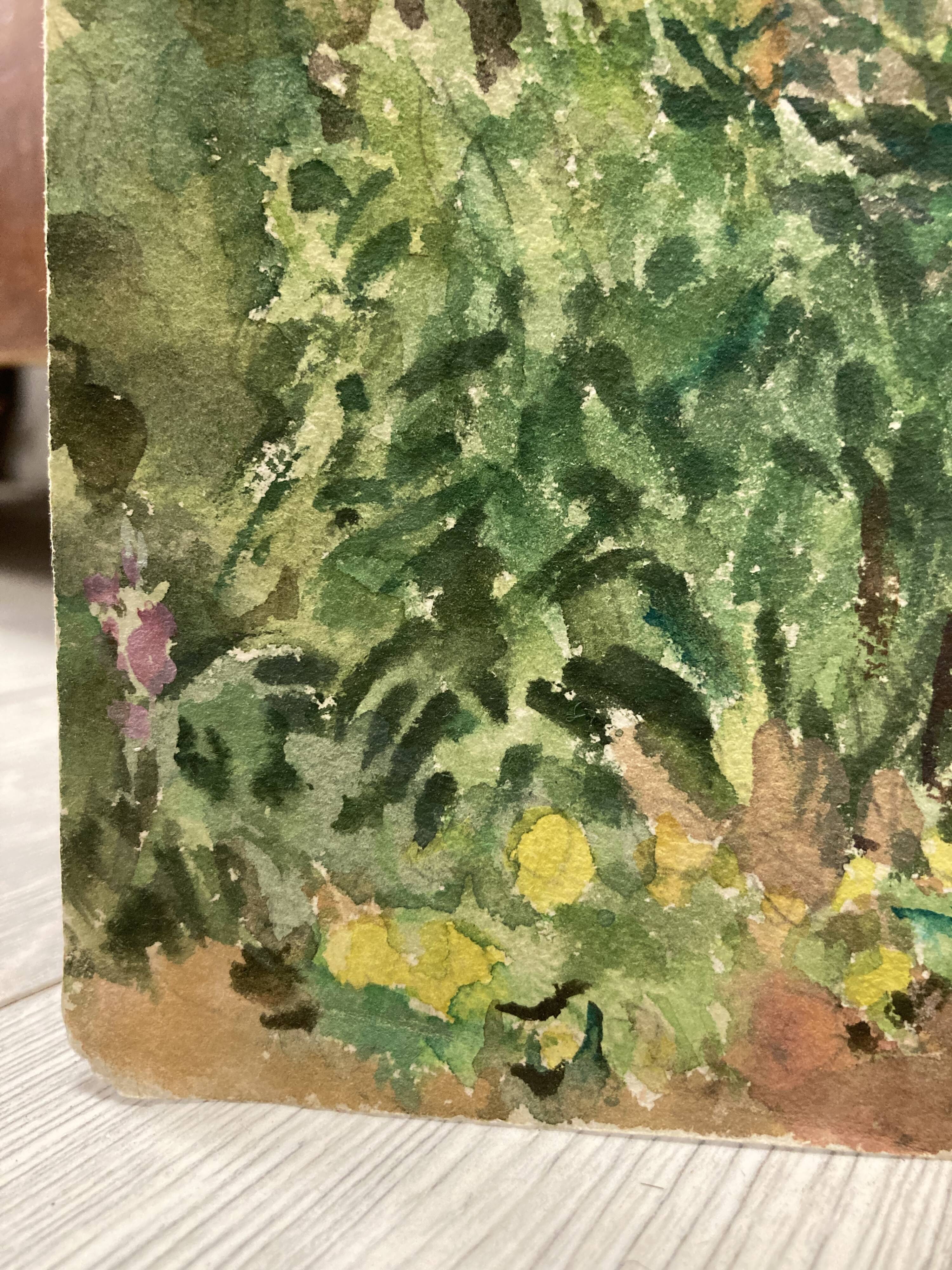 Watercolor landscape signed and dated 1973