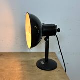 Lampe de table vintage en émail noir, 1950s