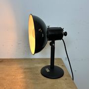 Vintage black enamel table photo lamp, 1950s