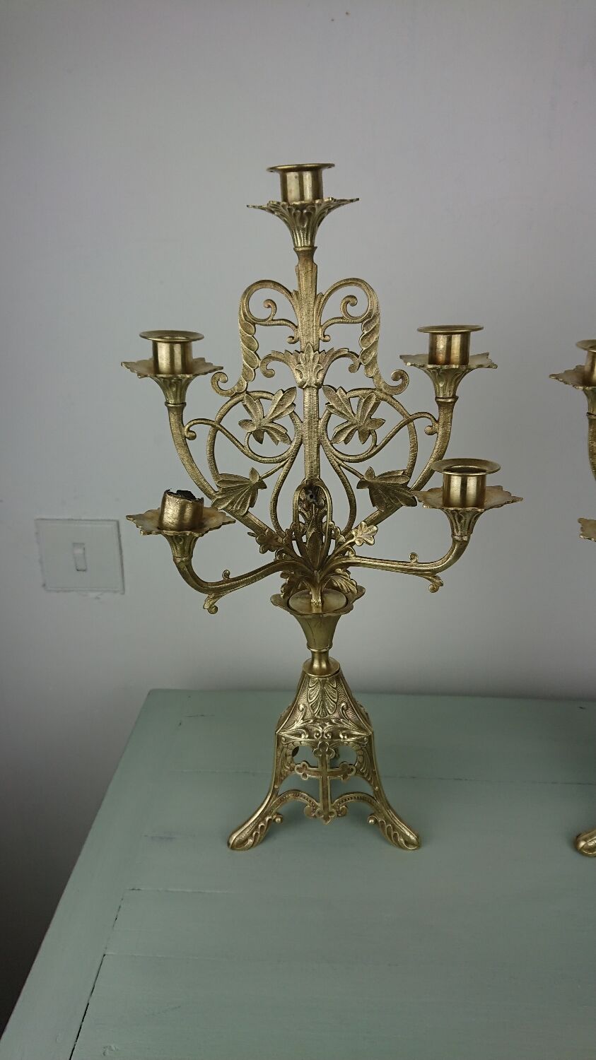 Brass altar candlesticks