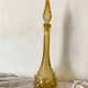 Italian carafe Empoli amber glass bubbles, 1970