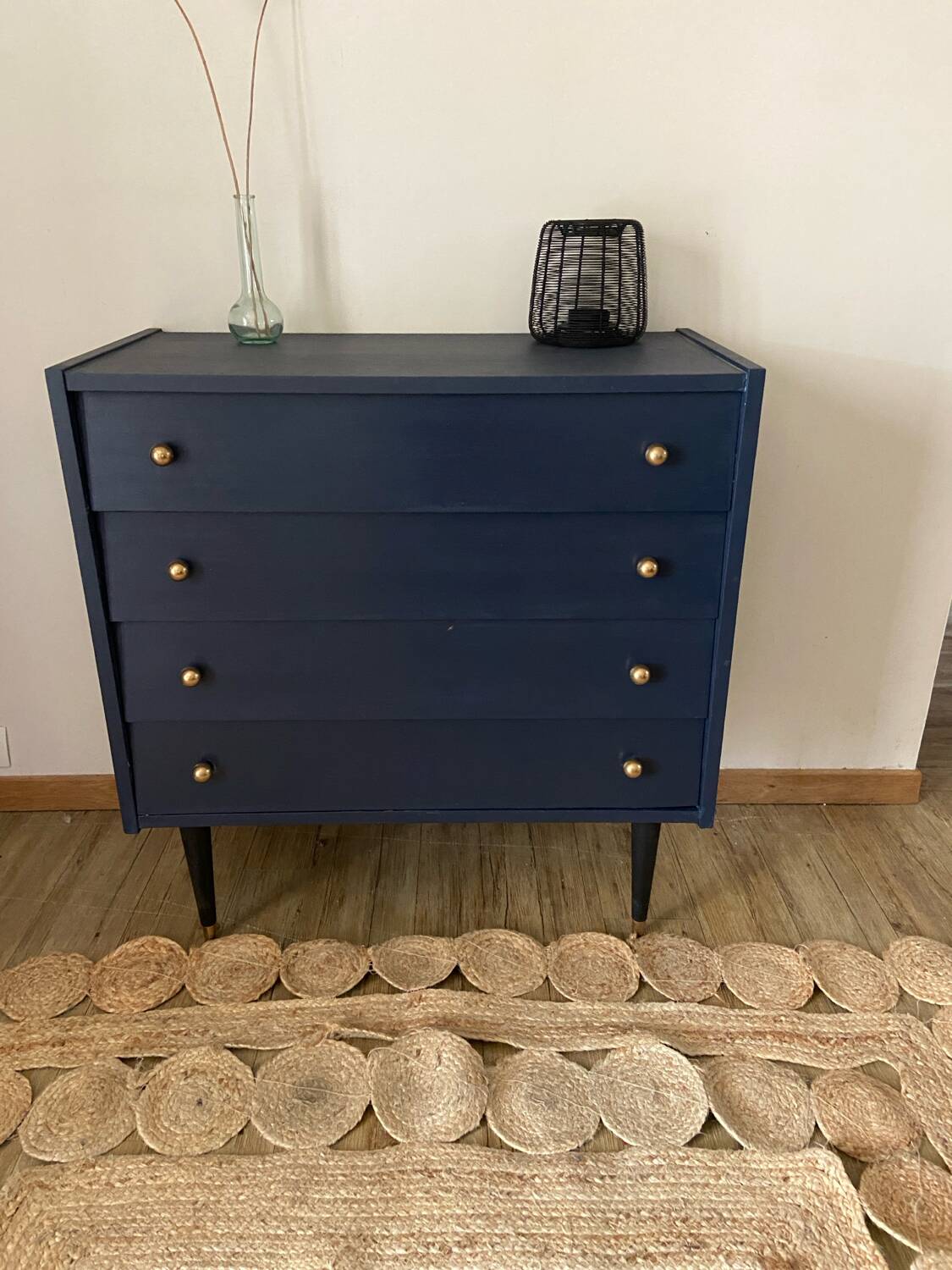 Vintage dark blue chest of drawers