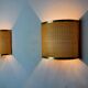 Pair of rattan and brass appliques, Italy, 1960