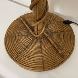 Vintage coco rattan bamboo floor lamp