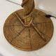 Lampadaire bambou rotin coco vintage