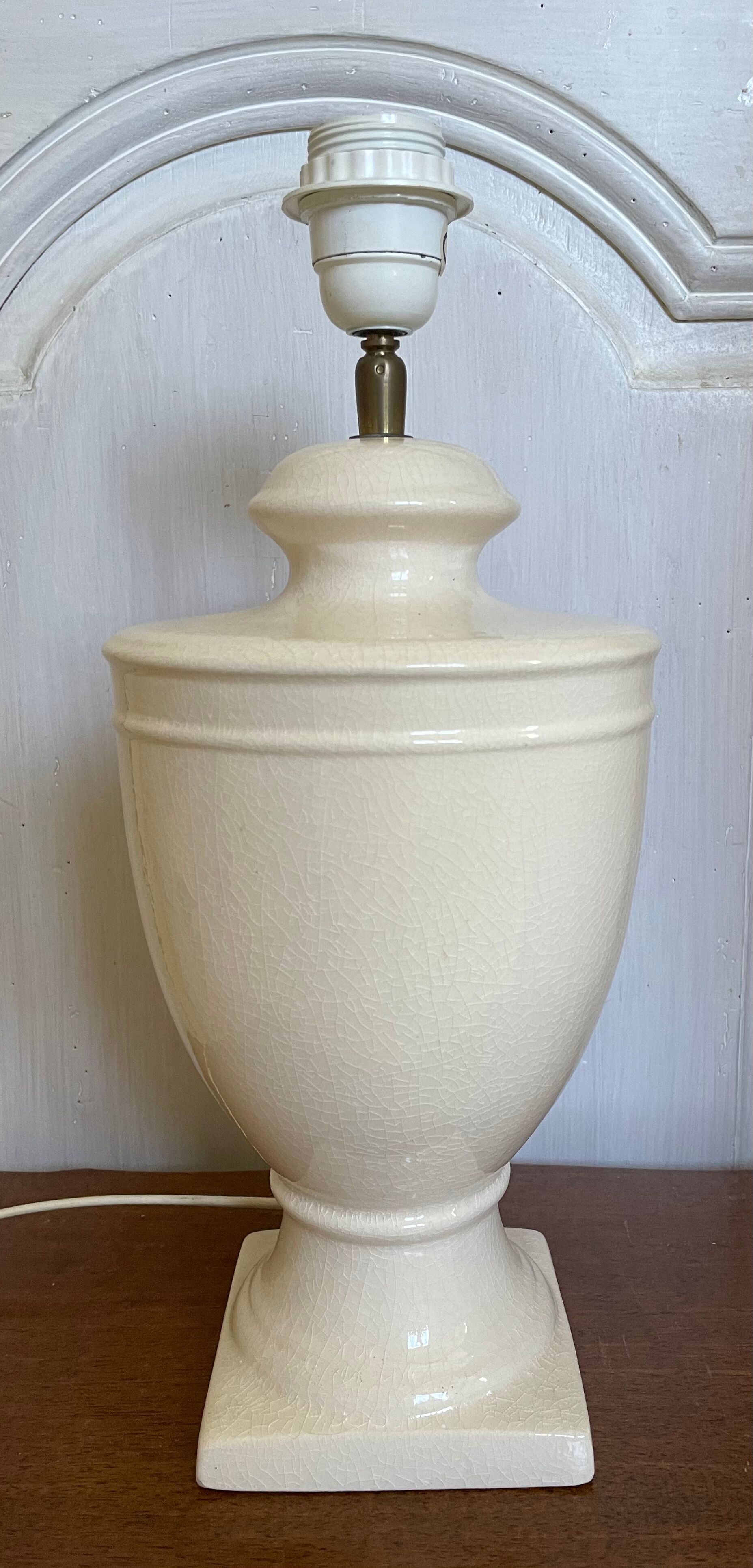 Vintage cracked ceramic lamp foot
