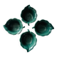 Service of 5 green leaf verrines