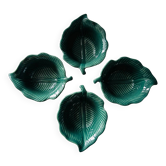 Service of 5 green leaf verrines