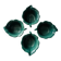 Service of 5 green leaf verrines