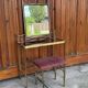 Vintage French Art Deco style vanity table in brass, 1960s, set of 3