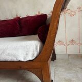 Empire style daybed (19th century) + new mattress (sleeping area 180x73cm), walnut chaise longue
