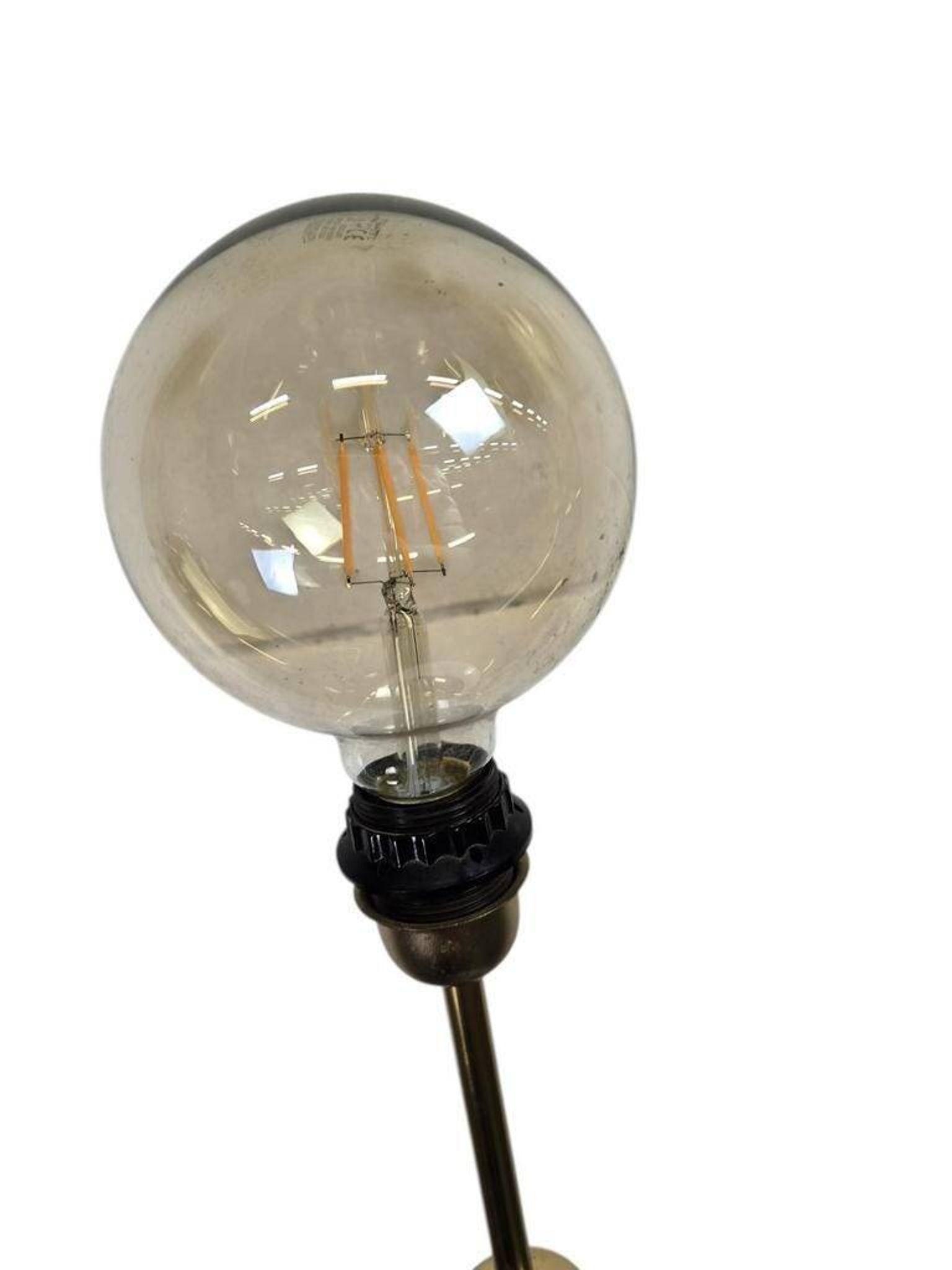 Lampadaire/lampe de table vintage bleue en verre