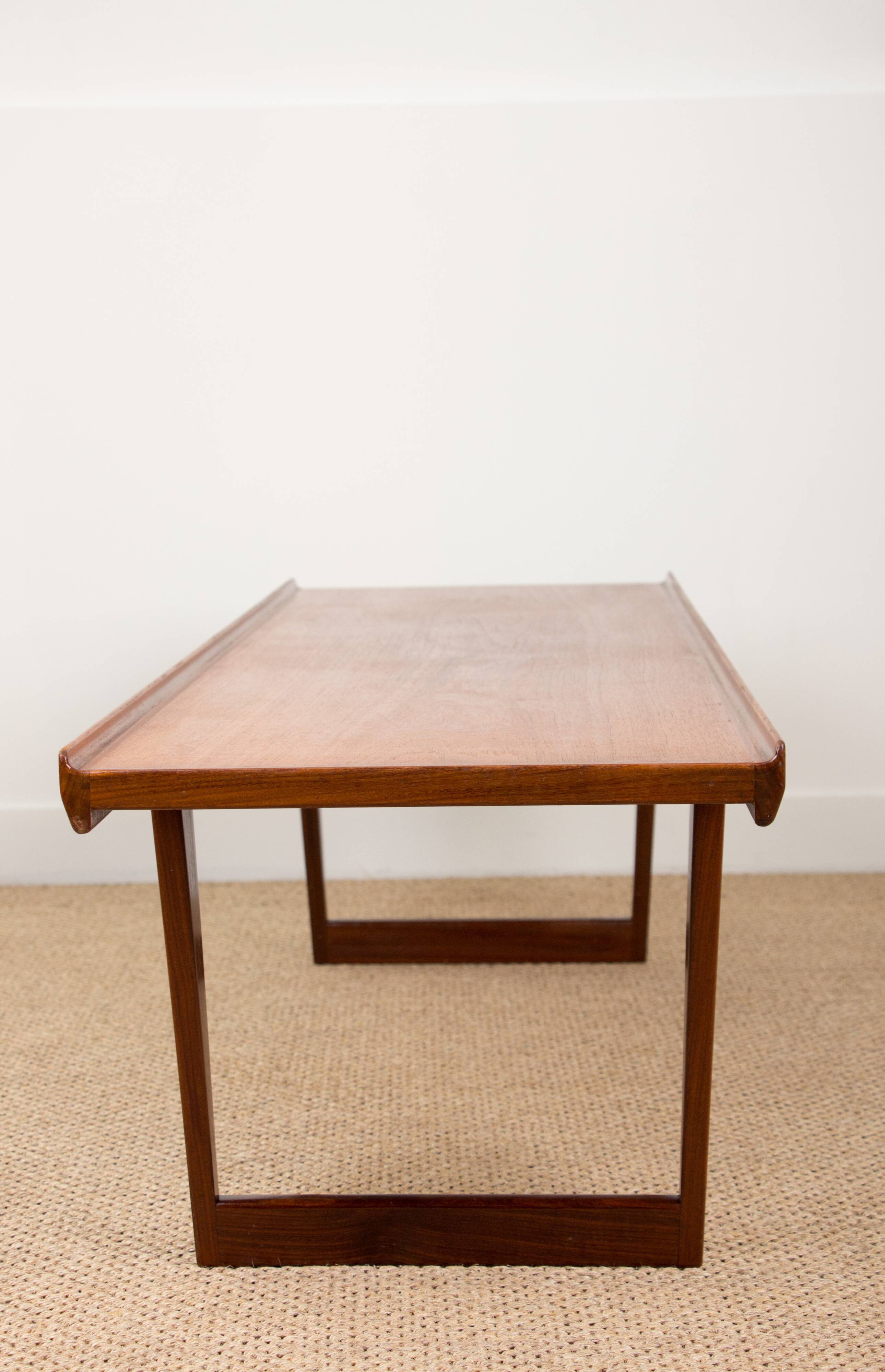 Large coffee table, or bench, Danish in teak by Peter Lovig Nielsen 1960.