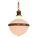 Large Art Deco pendant light in milky glass and brass, 1920