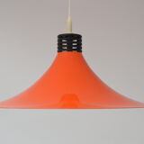 Mid-century Orange Lacquered Metal Pendant,circa 1980's.