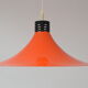 Mid-century Orange Lacquered Metal Pendant,circa 1980's.