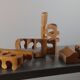 Vintage postmodern wooden puzzle sculpture by Gunnar Kanevad